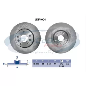 PROCODIS FRANCE JDF4004 - Disque de frein arrière