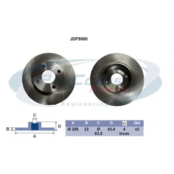 PROCODIS FRANCE JDF5000 - Disque de frein arrière