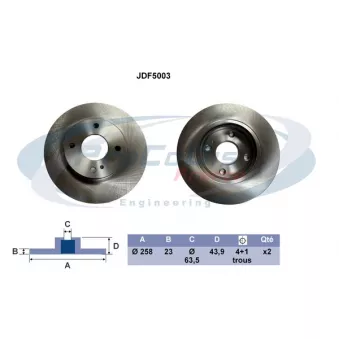 PROCODIS FRANCE JDF5003 - Disque de frein arrière