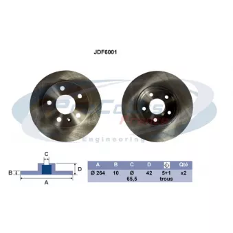 PROCODIS FRANCE JDF6001 - Disque de frein arrière