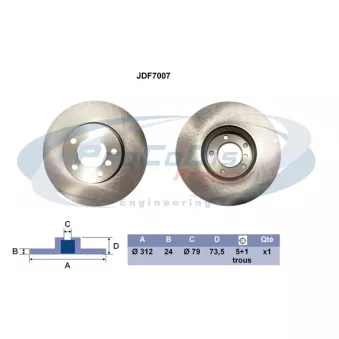 PROCODIS FRANCE JDF7007 - Disque de frein arrière