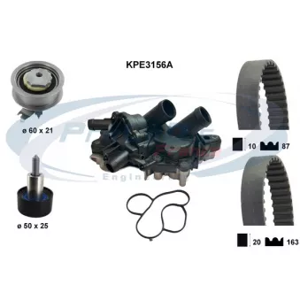 Pompe à eau + kit de courroie crantée PROCODIS FRANCE [KPE3156A]