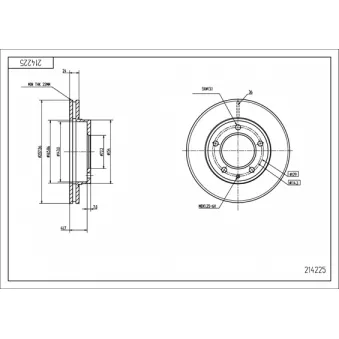HART 214 225 - Disque de frein arrière