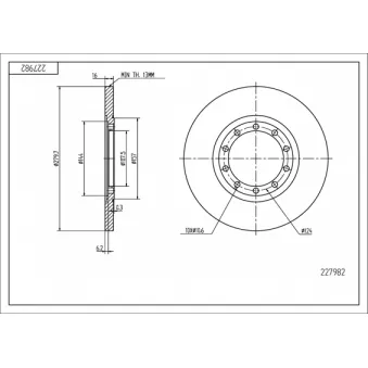 HART 227 982 - Disque de frein arrière