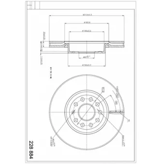 HART 228 884 - Disque de frein arrière