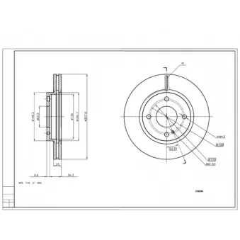 HART 229 086 - Disque de frein arrière