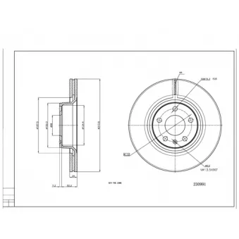 HART 230 991 - Disque de frein arrière
