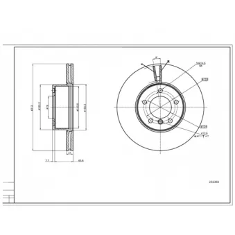 HART 232 380 - Disque de frein arrière