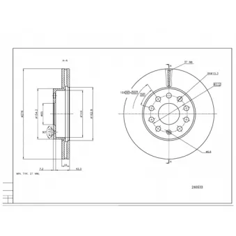 HART 240 533 - Disque de frein arrière