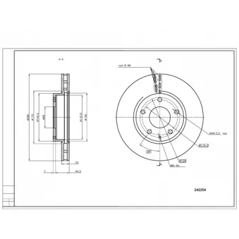 HART 242 254 - Disque de frein arrière