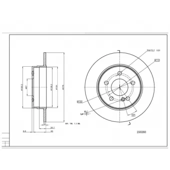 HART 250 260 - Disque de frein arrière