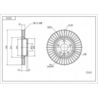 HART 250 310 - Disque de frein arrière
