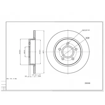 HART 250 346 - Disque de frein arrière