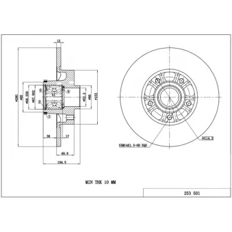 HART 253 501 - Disque de frein arrière