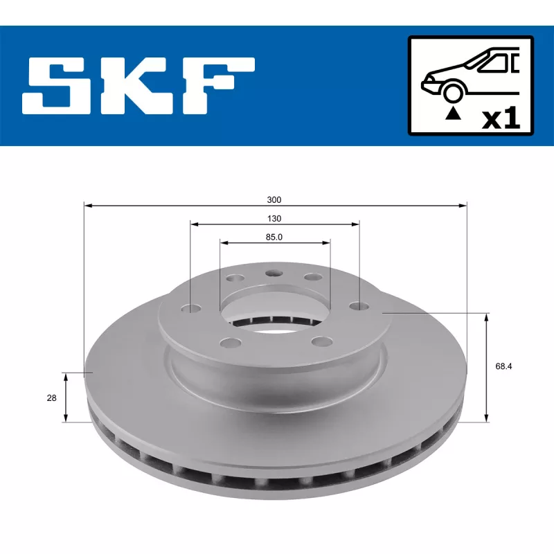 Jeu de 2 disques de frein avant SKF VKBD 80016 V1 - Visuel 1