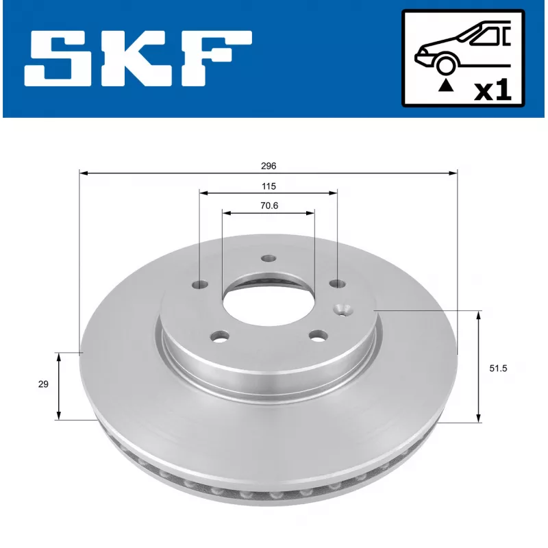 Jeu de 2 disques de frein avant SKF VKBD 80407 V1 - Visuel 1