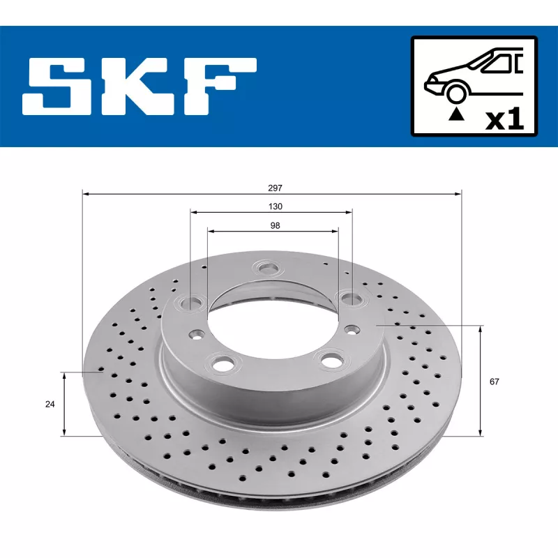 Disque de frein avant gauche SKF VKBD 80904 V1 - Visuel 1