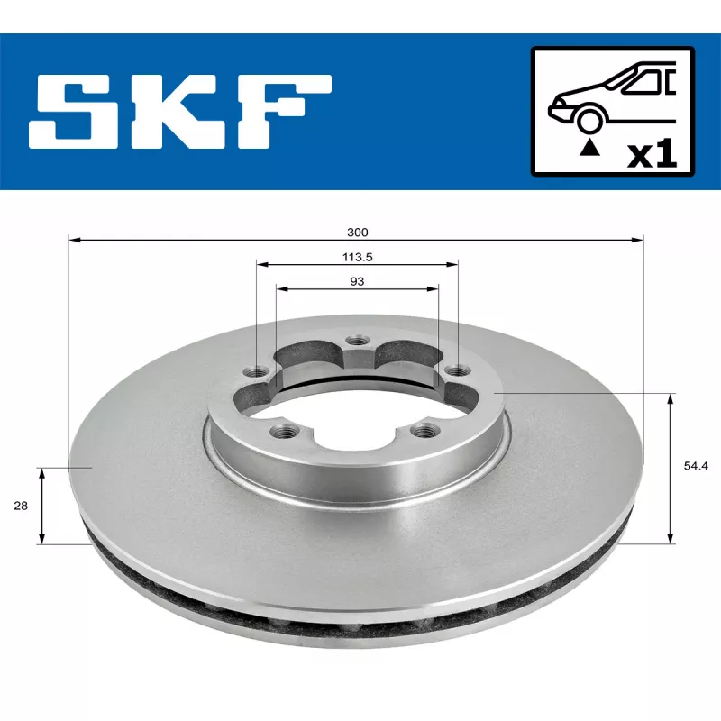 Jeu de 2 disques de frein avant SKF VKBD 81286 V1 - Visuel 1