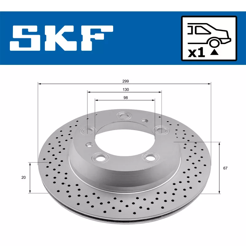 Jeu de 2 disques de frein arrière SKF VKBD 90746 V1 - Visuel 1