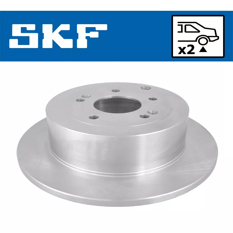 Jeu de 2 disques de frein arrière SKF VKBD 91064 S2 - Visuel 1