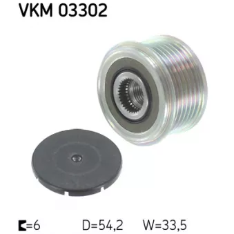 Poulie roue libre, alternateur SKF VKM 03302