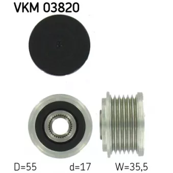 SKF VKM 03820 - Poulie roue libre, alternateur