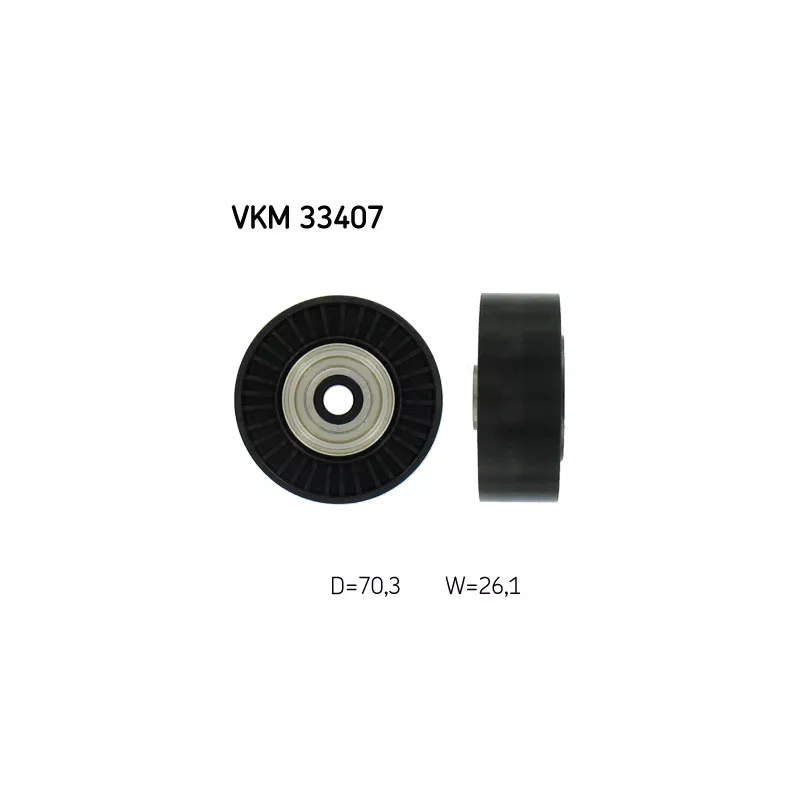 Poulie renvoi/transmission, courroie trapézoïdale à nervures SKF VKM 33407 - Visuel 1