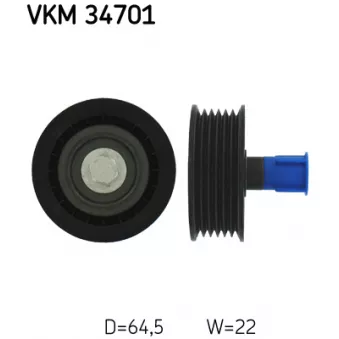 Poulie renvoi/transmission, courroie trapézoïdale à nervures SKF OEM 1611423480