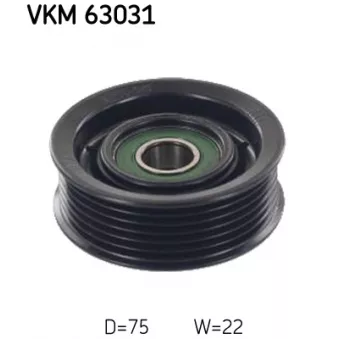 Poulie renvoi/transmission, courroie trapézoïdale à nervures SKF OEM 31190R1AA01