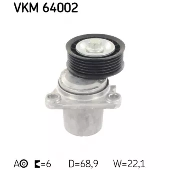 Poulie-tendeur, courroie trapézoïdale à nervures SKF OEM LFG115980B
