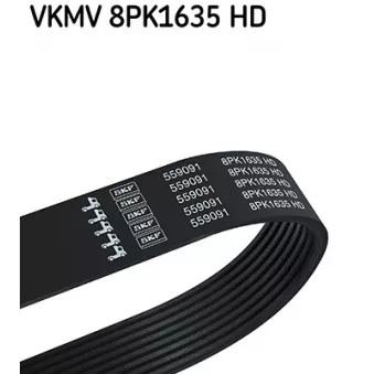Courroie trapézoïdale à nervures SKF VKMV 8PK1635 HD