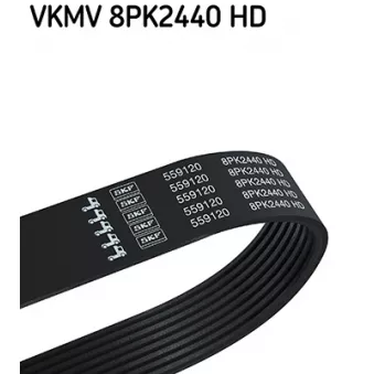 Courroie trapézoïdale à nervures SKF VKMV 8PK2440 HD