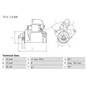 Démarreur BOSCH OEM 281000N040