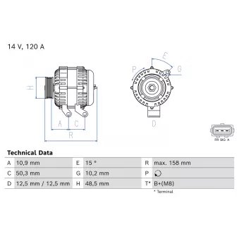 Alternateur BOSCH OEM 1543764