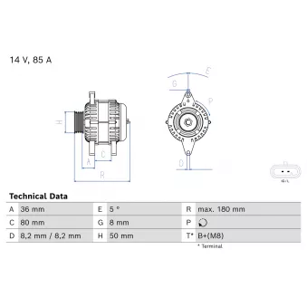 Alternateur BOSCH OEM 96540542