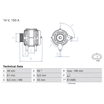Alternateur BOSCH OEM 231004554R