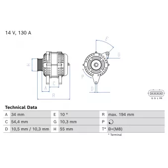 Alternateur BOSCH OEM A002TX0881