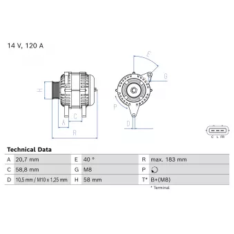 BOSCH 0 986 085 190 - Alternateur