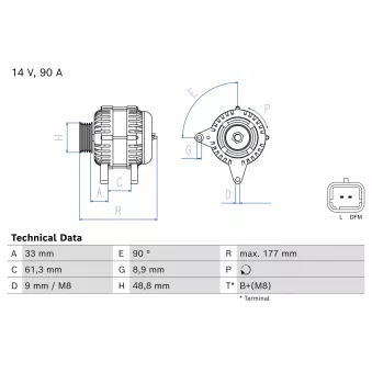 Alternateur BOSCH OEM 231005424R