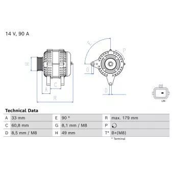 Alternateur BOSCH OEM 231002854R