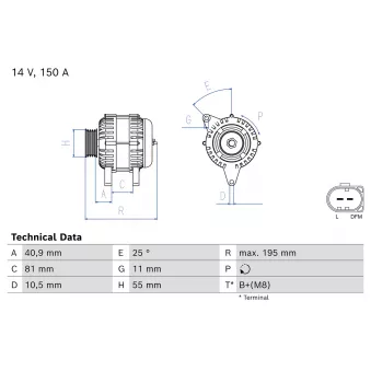 Alternateur BOSCH OEM 504204172