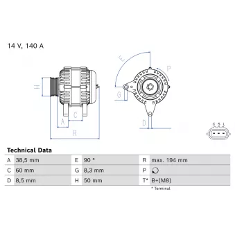 Alternateur BOSCH OEM 23100EN00B
