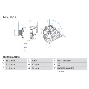 Alternateur BOSCH OEM 52003538