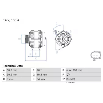 Alternateur BOSCH OEM 31419555