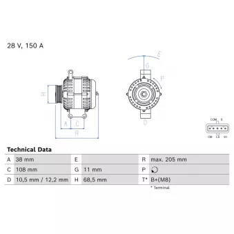 Alternateur BOSCH 0 986 087 500