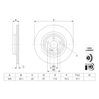 Disque de frein arrière BOSCH OEM 1674238900