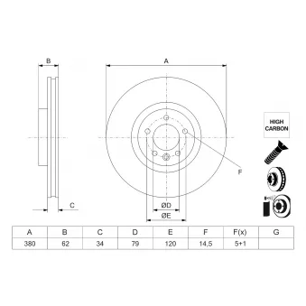 Disque de frein arrière BOSCH OEM LR098968