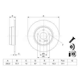 Disque de frein arrière BOSCH OEM 0004231512