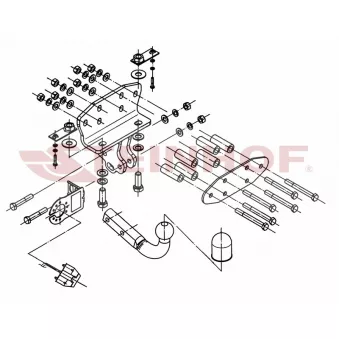 Dispositif d'attelage STEINHOF T-170 pour TOYOTA LAND CRUISER 4.7 V8 - 288cv