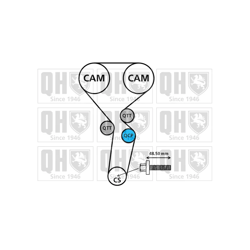 Pompe à eau + kit de courroie de distribution QUINTON HAZELL QBPK2472 - Visuel 2
